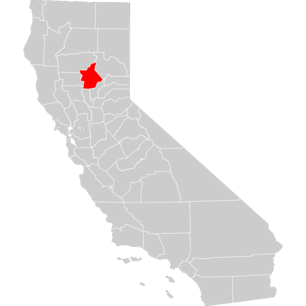 California County Map Butte County Highlighted PNG Clip art