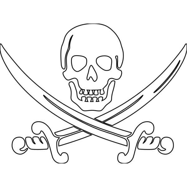 Pirate Swords Outline PNG Clip art