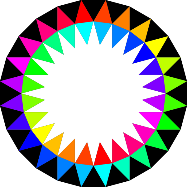 Hexagon Rainbow Colors PNG Clip art