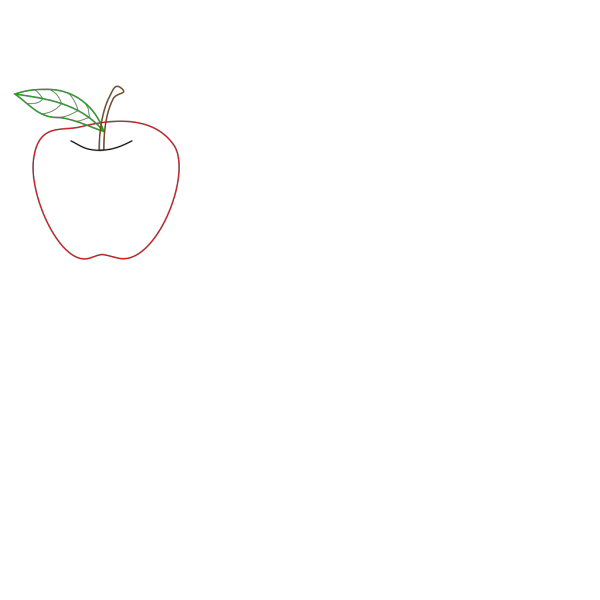 Colored Apple Outline PNG Clip art