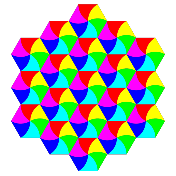 Swirly Hexagon Tessellation PNG Clip art