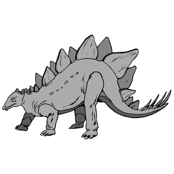 Gray Stegosaurus PNG Clip art