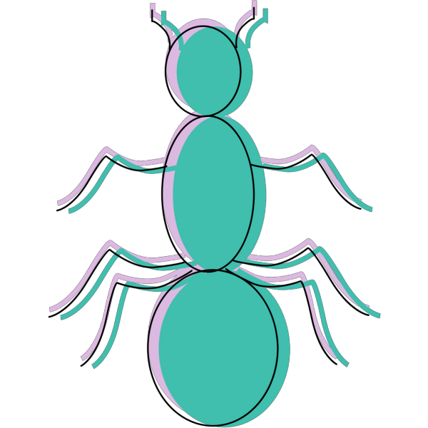 Teal And Purple Ant Silhouette PNG Clip art