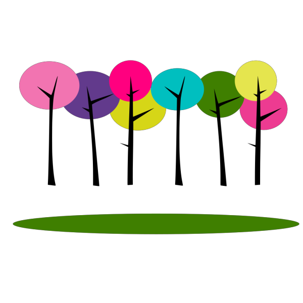 Colorful Trees 1 PNG Clip art