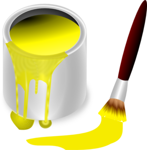 Yellow Paint With Paint Brush PNG Clip art