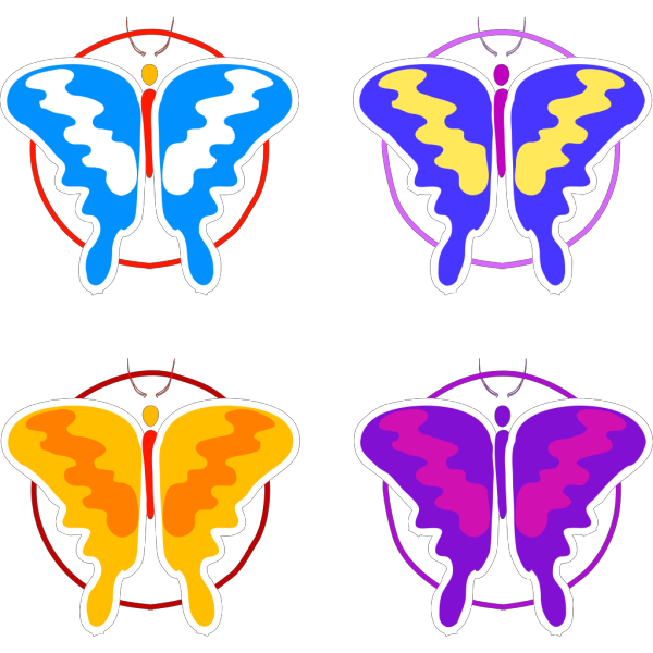 Four Butterflies PNG images