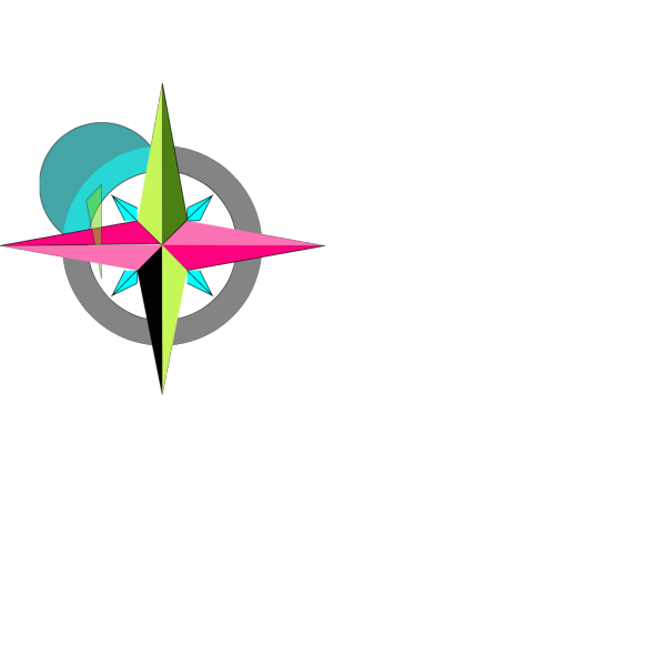 Compass Pink Aqua Green PNG Clip art
