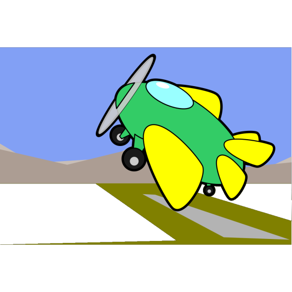 Green And Yellow Plane PNG Clip art