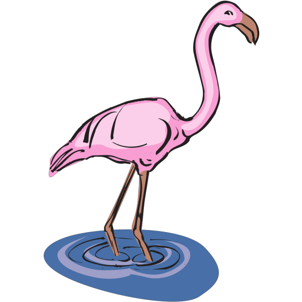 Flamingo Standing In Water PNG Clip art