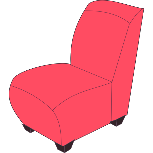 Red Armless Chair PNG Clip art