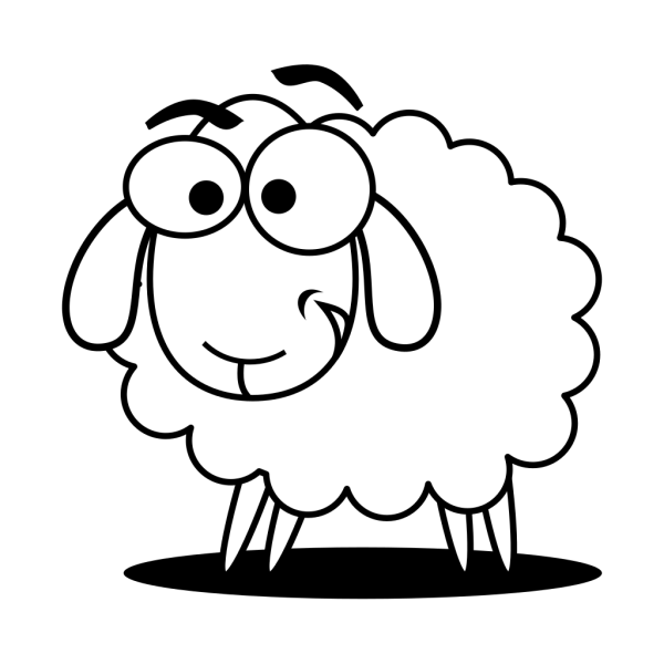 Funny Sheep Outline PNG Clip art