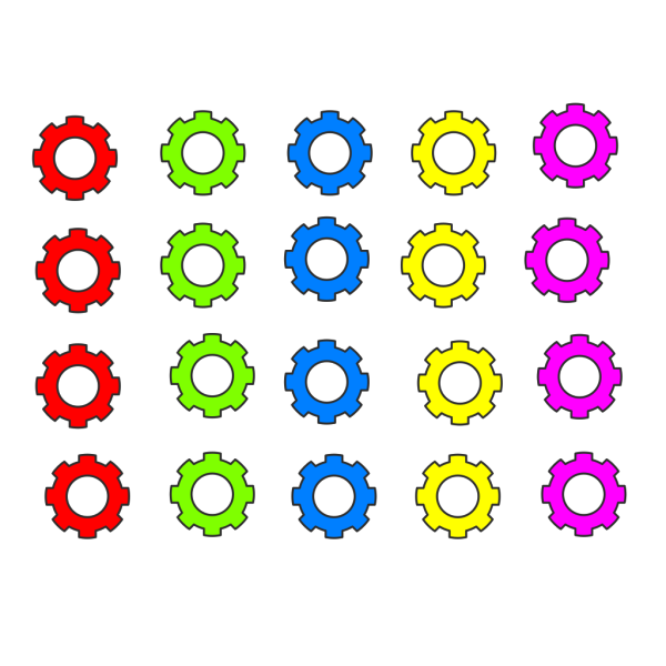 Colorful Gears PNG Clip art
