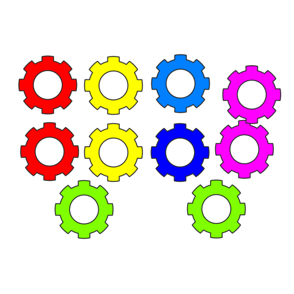 Colorful Gears Large PNG Clip art
