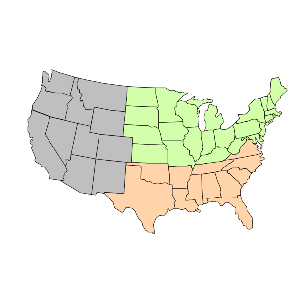 Three-region U.s. Map PNG images