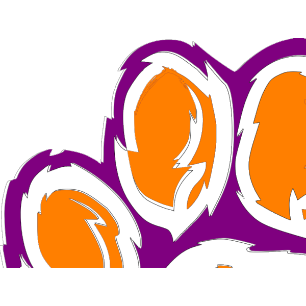 Tiger Paw White Orange Purple PNG Clip art