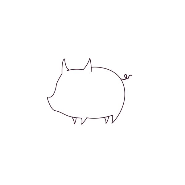 Pig Outline  PNG Clip art