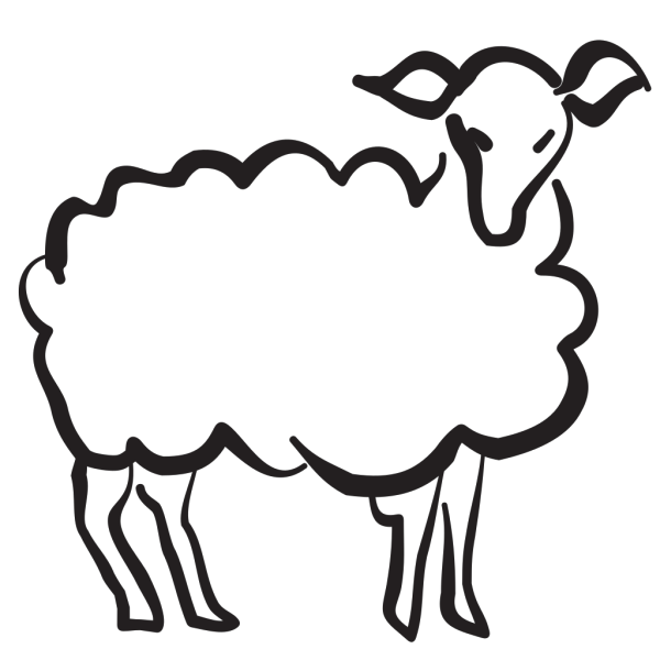 Stylized Lamb Drawing PNG Clip art