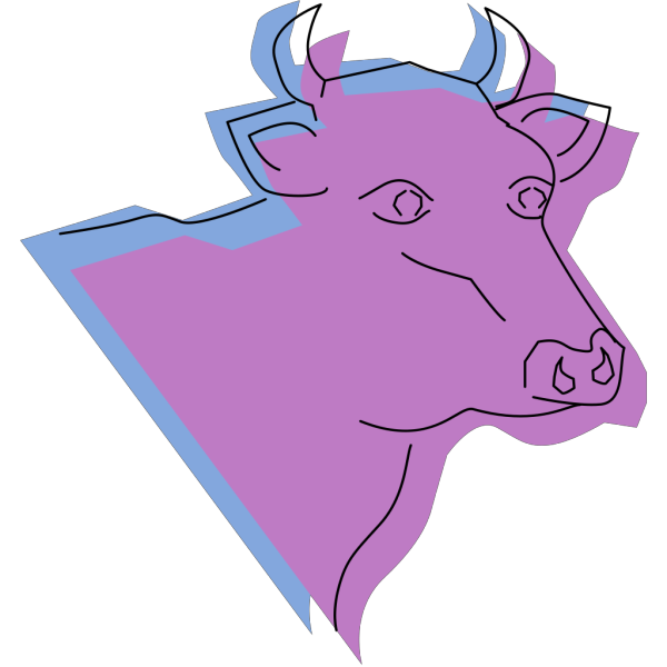 Stylized Cow Head PNG Clip art