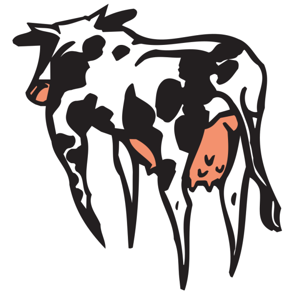 Colored Cow Rear View PNG images