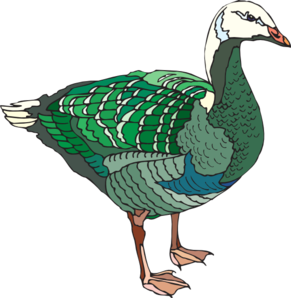 Green And White Goose PNG Clip art