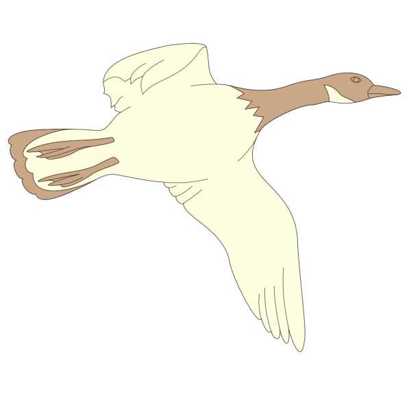 Cream And Brown Flying Goose PNG Clip art