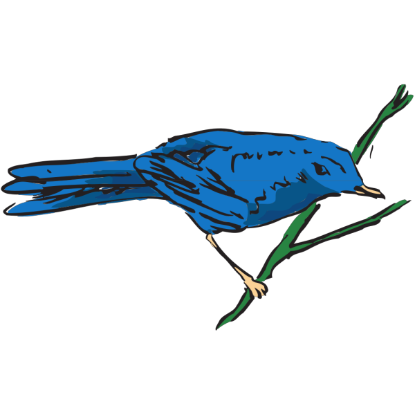 Blue Bird On A Stem PNG Clip art