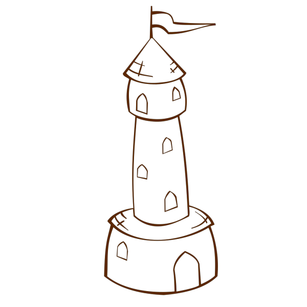 Round Tower With Flag PNG Clip art