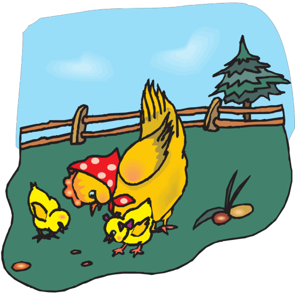Chickens Eating PNG images