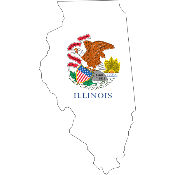 Illinois Outline With Flag PNG Clip art