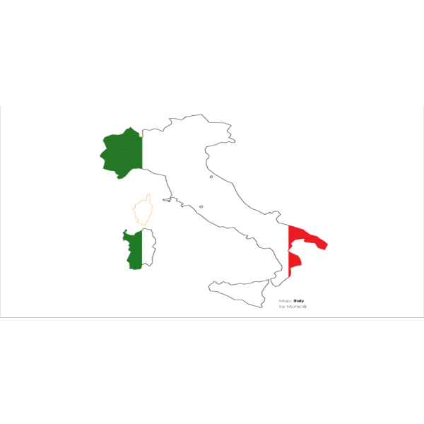 Italy Outline With Flag PNG images