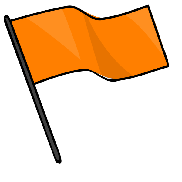Waving Orange Flag PNG Clip art