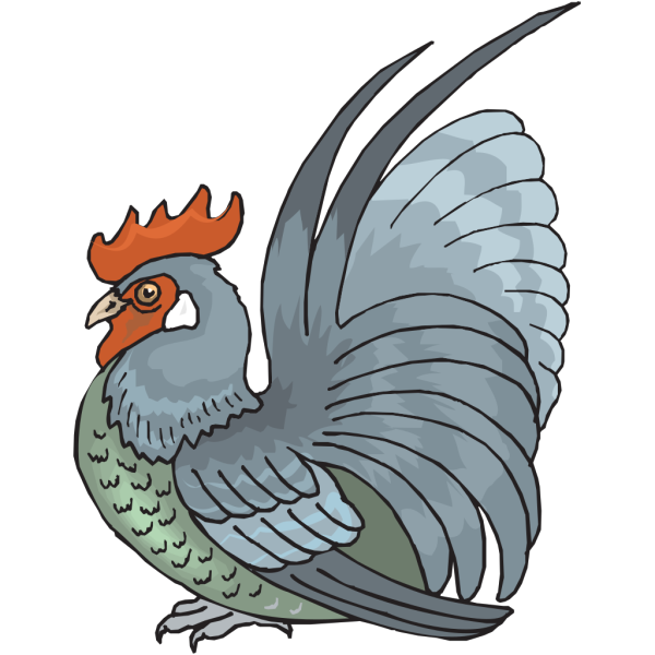 Crouching Rooster PNG Clip art