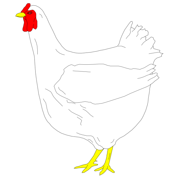 Simple Digital Chicken Drawing PNG Clip art