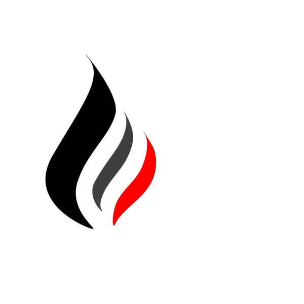 B&w Flame Logo PNG Clip art