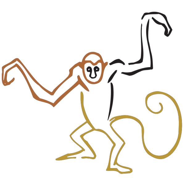 Stylized Monkey Art PNG Clip art