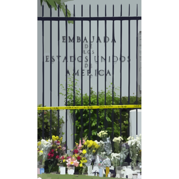 Following The Tragic Loss Of Life By Terrorist Events In New York, Washington D.c., And Pennsylvania, Mourners Have Placed Flowers And Candles Outside The U.s. Embassy In Panama City, Panama PNG Clip art
