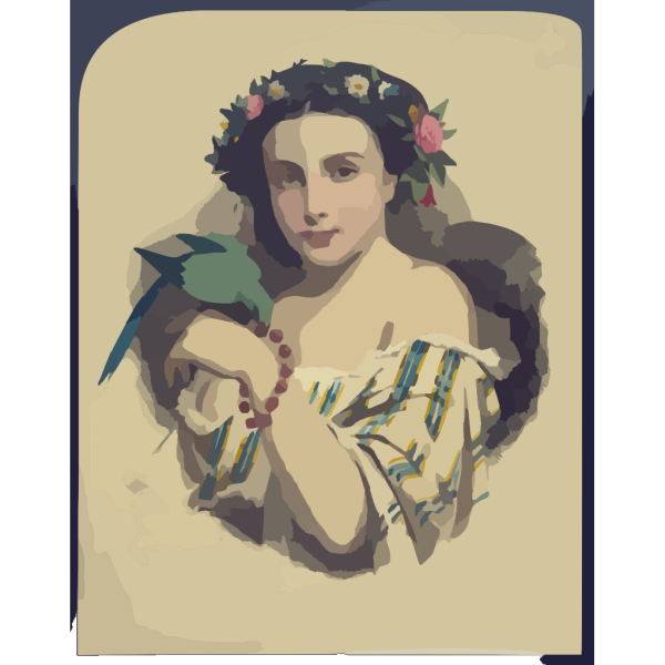 Woman With Dove Wearing Flowers PNG Clip art
