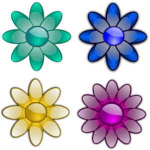 Glossy Flowers PNG Clip art