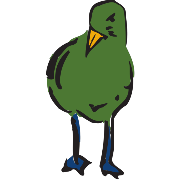 Green Bird Drawing PNG Clip art
