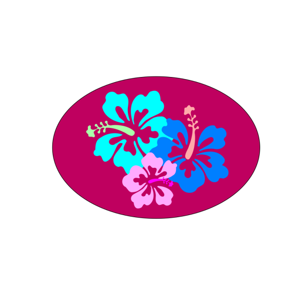 Hibiscus In Oval PNG Clip art