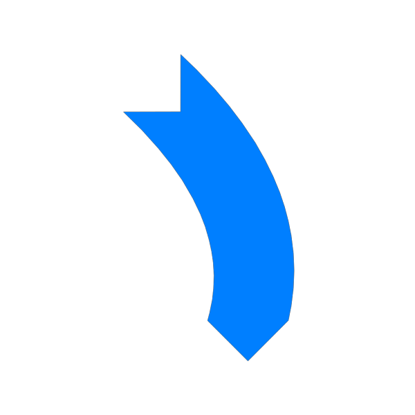 1280pxl Blue Curved Arrow PNG Clip art