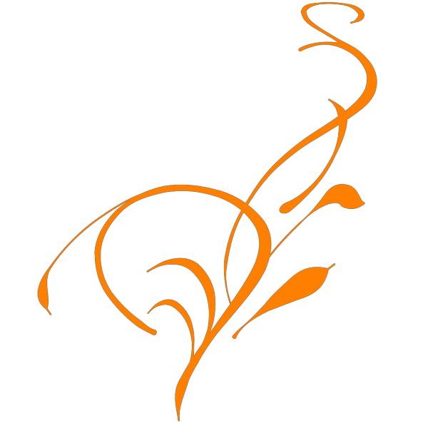 Floral Border Orange PNG Clip art