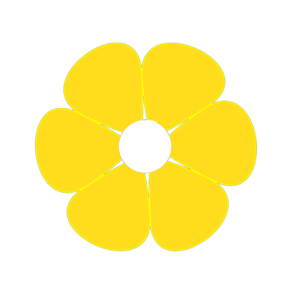 Yellow Flower With White Middle PNG Clip art