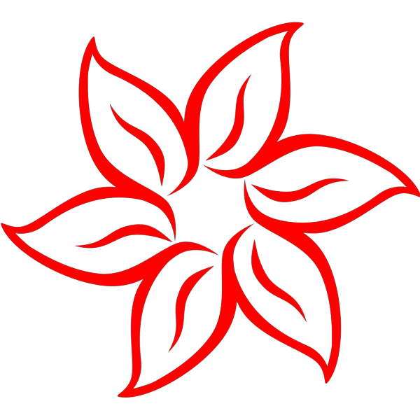 Red Flower Outline PNG Clip art
