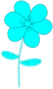 Aqua Fleur PNG Clip art
