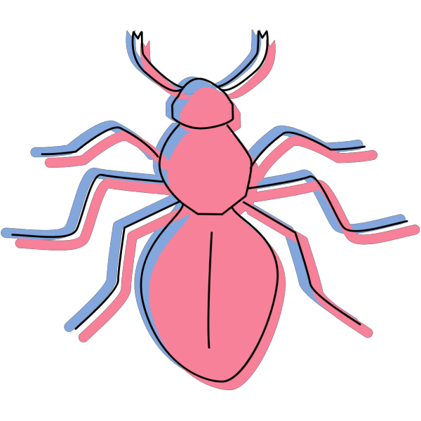 Pink And Blue Ant Silhouette PNG Clip art