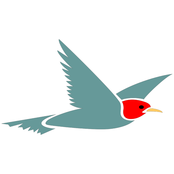 Stylized Flying Bird Art PNG Clip art