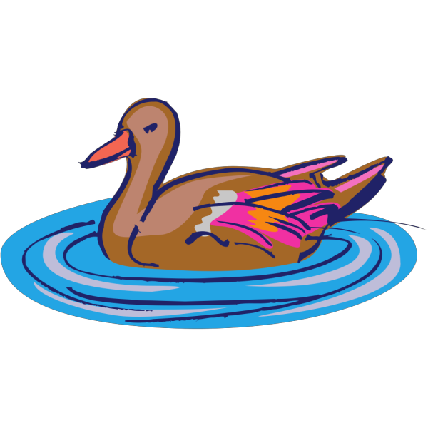 Brown And Pink Duck In Water PNG Clip art