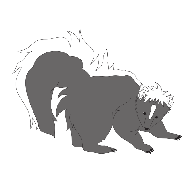 Furry Gray Skunk PNG images