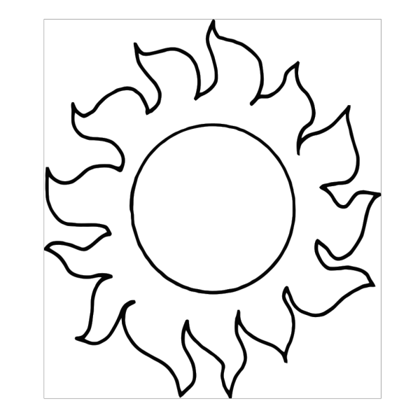 Cartoon Sun Outline PNG Clip art